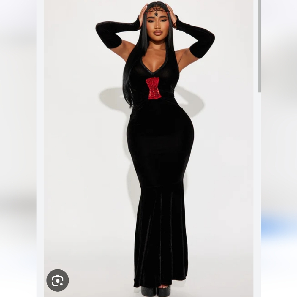 Halloween Black Widow Velvet Costume